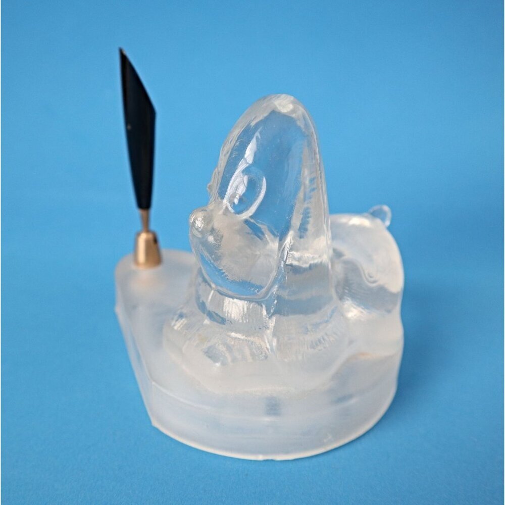 Vintage Glass Dog Pen Hold Mid Century MCM Paperweight